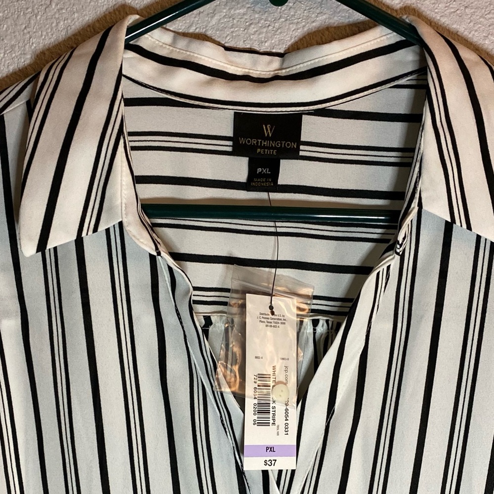 What with black stripe blouse PXL